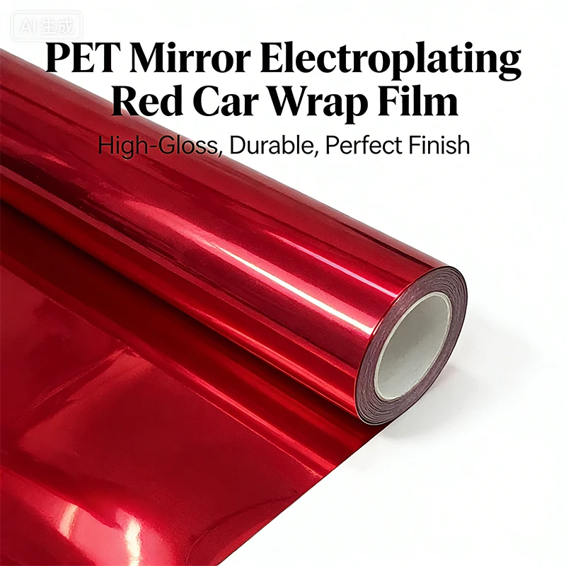 

PET Mirror Electroplated Red Vinyl Motorcycle Helmet Stickers Auto Wrapping Vinyl Car Wrap Shiny Black Wrap Car Body Films Film