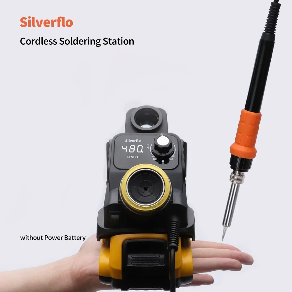 Silverflo Дополнительная беспроводная паяльная станция Паяльная станция с режимом сна для DEWALT/Milwaukee/MAKITA/аккумулятора 18/20 В Silverflo Дополнительная беспроводная паяльная станция Паяльная станция с режимом сна для DEWALT/Milwaukee/MAKITA/аккумулятора 18/20 В