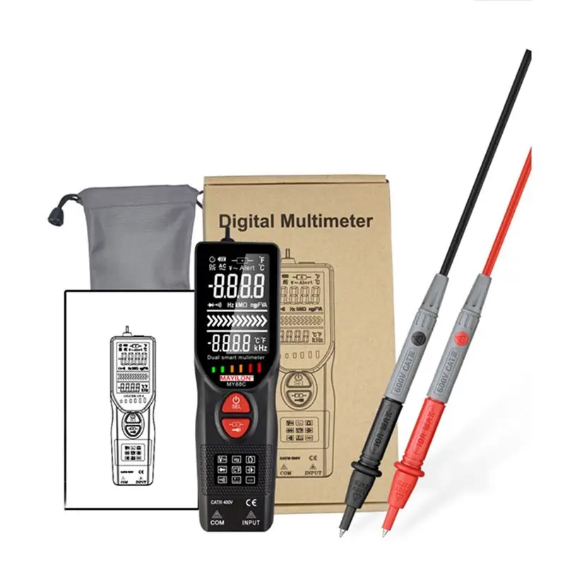 A008  MY88C Smart Multimeter NCV Voltage Detector 6000 Counts Digital LCD Pen Type Thermocouple Probe 0-1000℃ Tester
