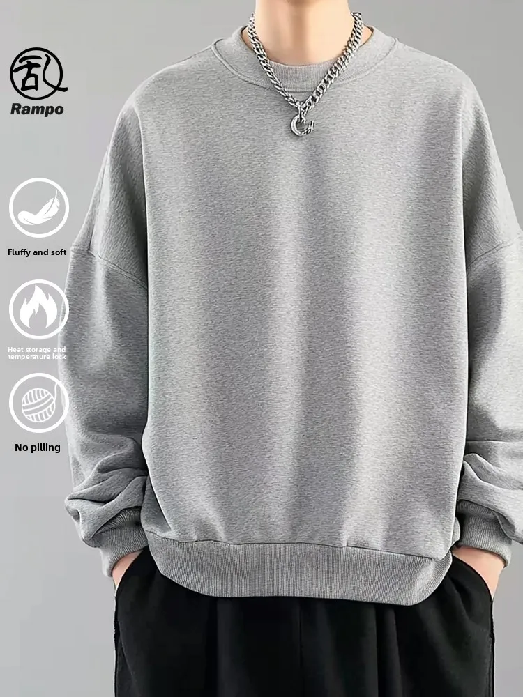 

Мужской свитшот Heavyweight Round Neck из хлопка и полиэстера, весенняя новинка, повседневный свободный крой, высокое качество