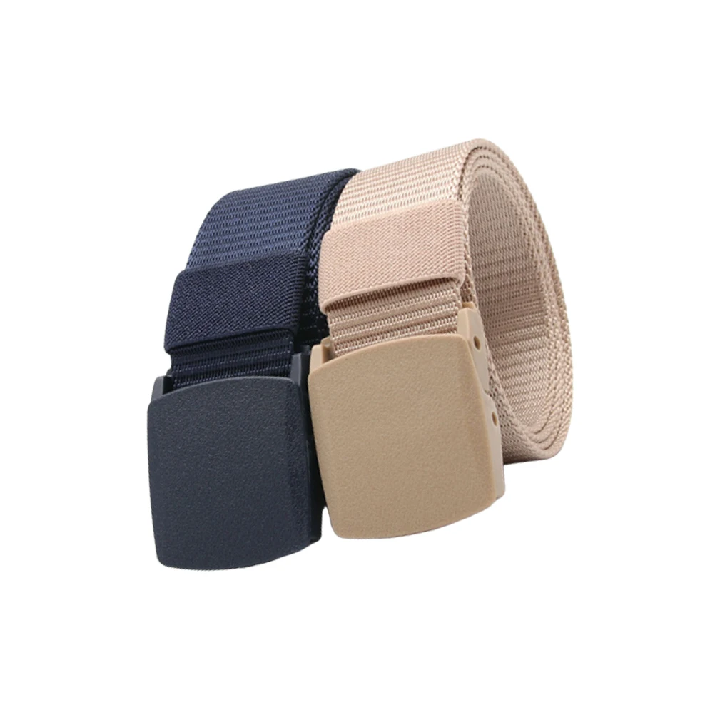

2pcs Nylon Belts Lightweight Adjustable Waist Belt Plastic Buckle Casual Daily Wear All-Matching Simple Comfortable Belt Men