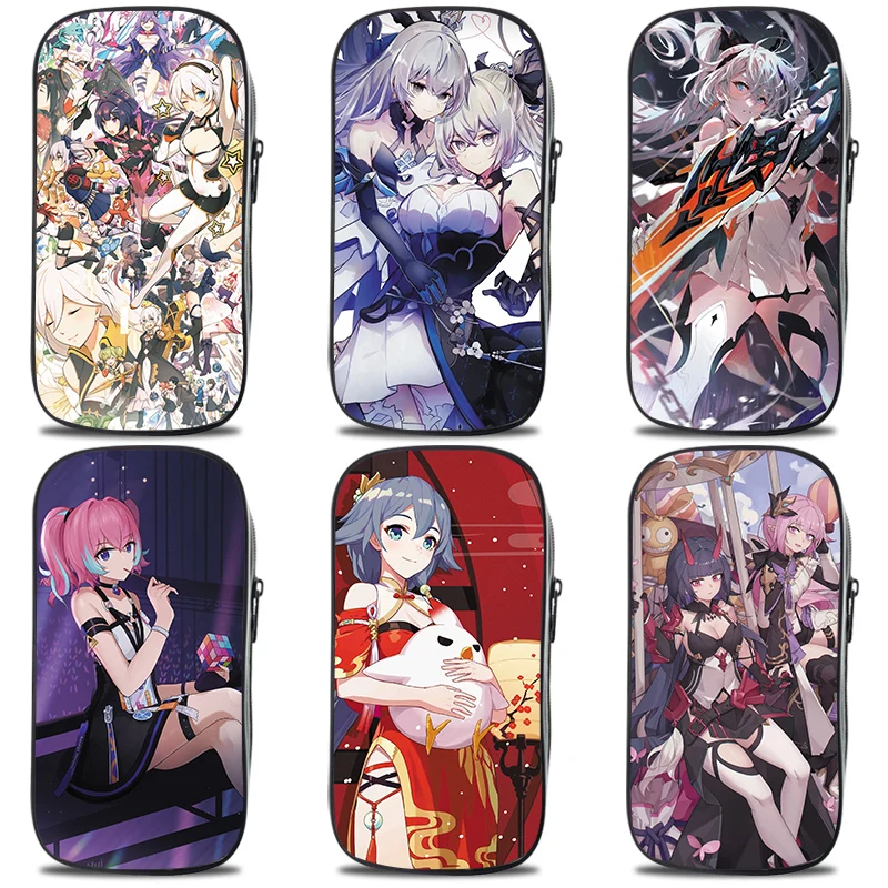 

21cm X 10cm Honkai Impact3 Pencil Cases Bags Anime Game Murata Himeko Bronya Zaychik Kiana Kaslana Student Pretty Stationery