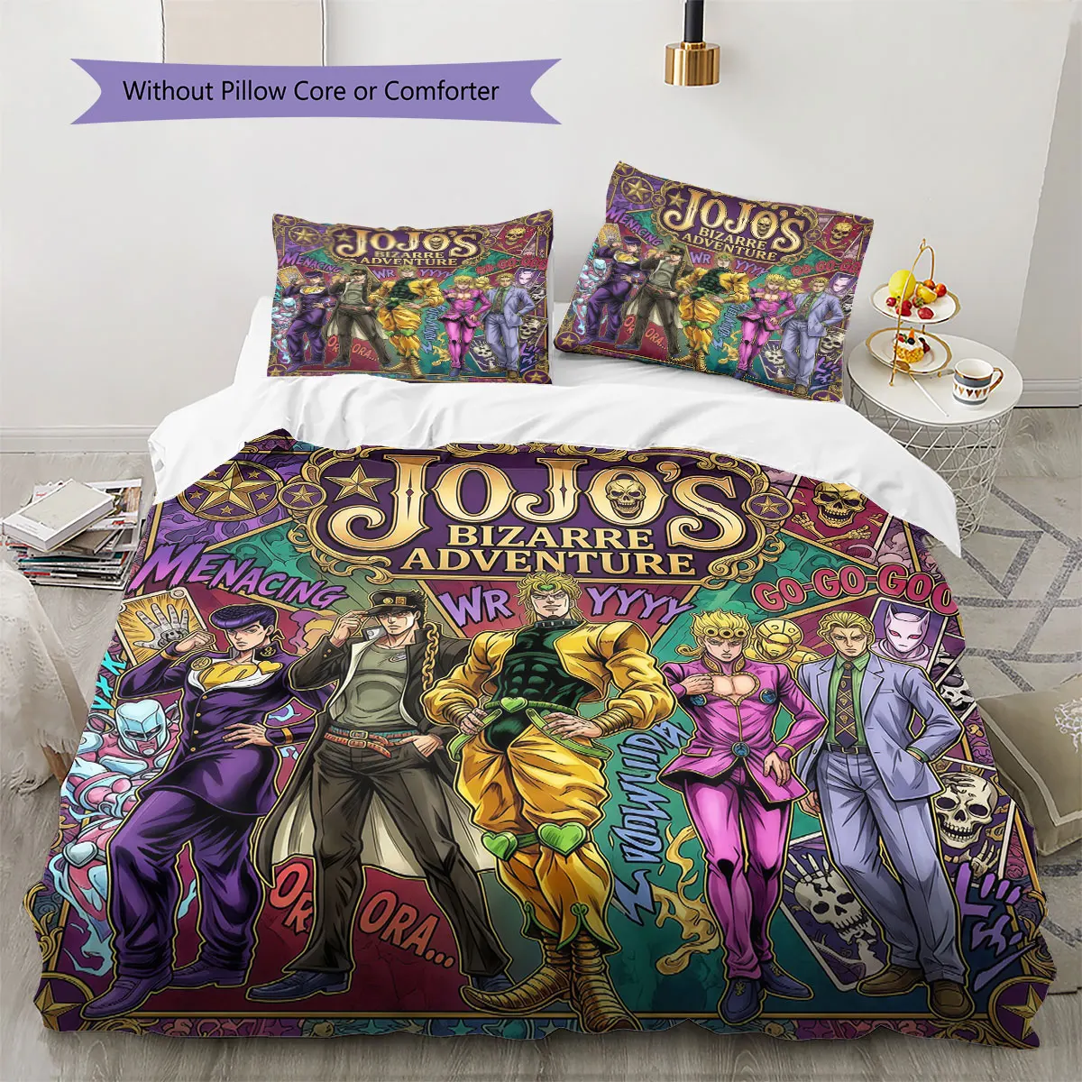 JoJos Bizarre Adventure Soft Duvet Cover Child's Bedding Set,Extra Large Size Halloween Gifts Various Sizes Available -HE199