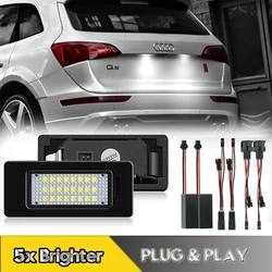 2 pz per Audi A3 A4 A5 A6 A7 Q3 Q5 Q7 TT A1 S3 S4 S5 S6 LED luci targa auto numero posteriore lampade Canbus 24smd bianco