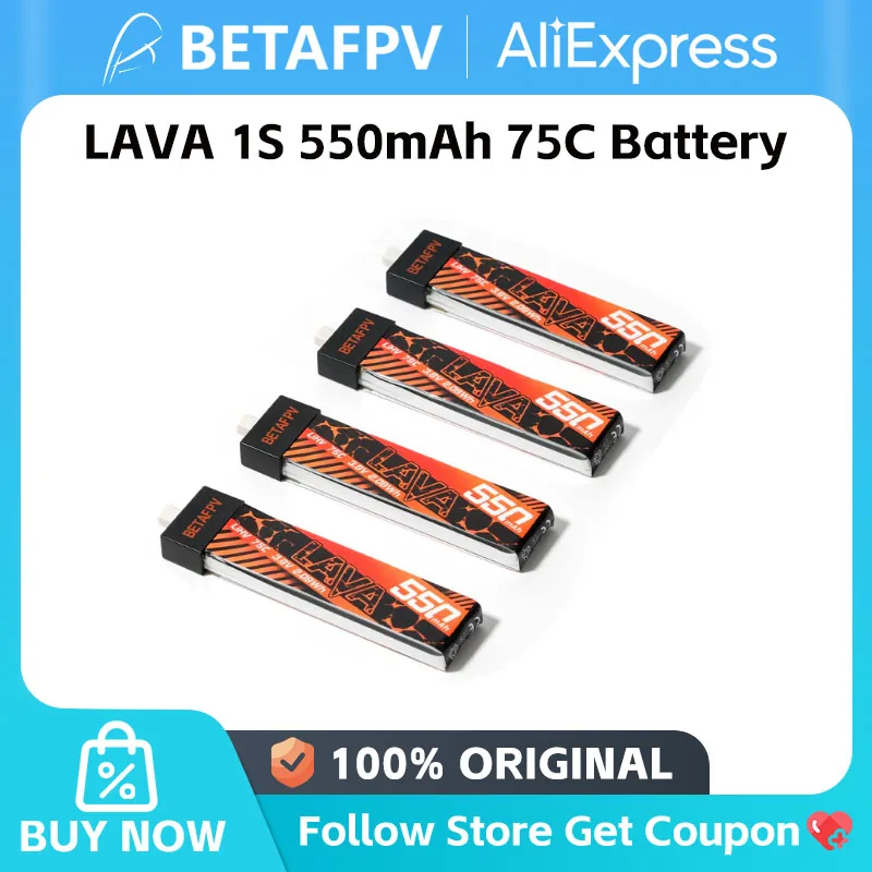 BETAFPV  LAVA 1S 550mAh 75C Battery (4PCS) for Meteor75 Pro Cetus Pro Cetus X FPV