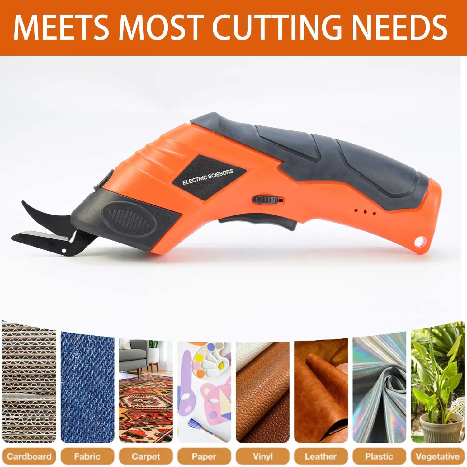 

Cordless Electric Scissors - Rechargeable, Ergonomic Handle for Faux Leather & Fabric Cutting, High-Speed 10000RPM