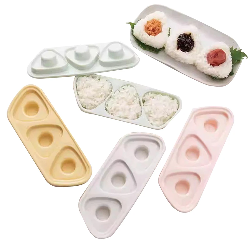 Triple Line Onigiri Mold Make Three At A Time 70g Sushi Onigiri Each Make And Store Sushi With Depression For Toppings Push Down