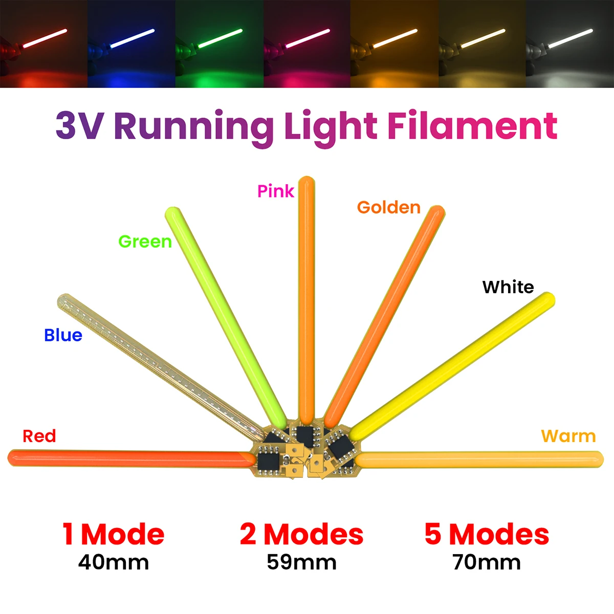 1-50pcs Flowing Water LED Filament Light Warm White Pink Blue Green Red 5 Modes LED Meteor Shower for Handmade DIY Room Lighting