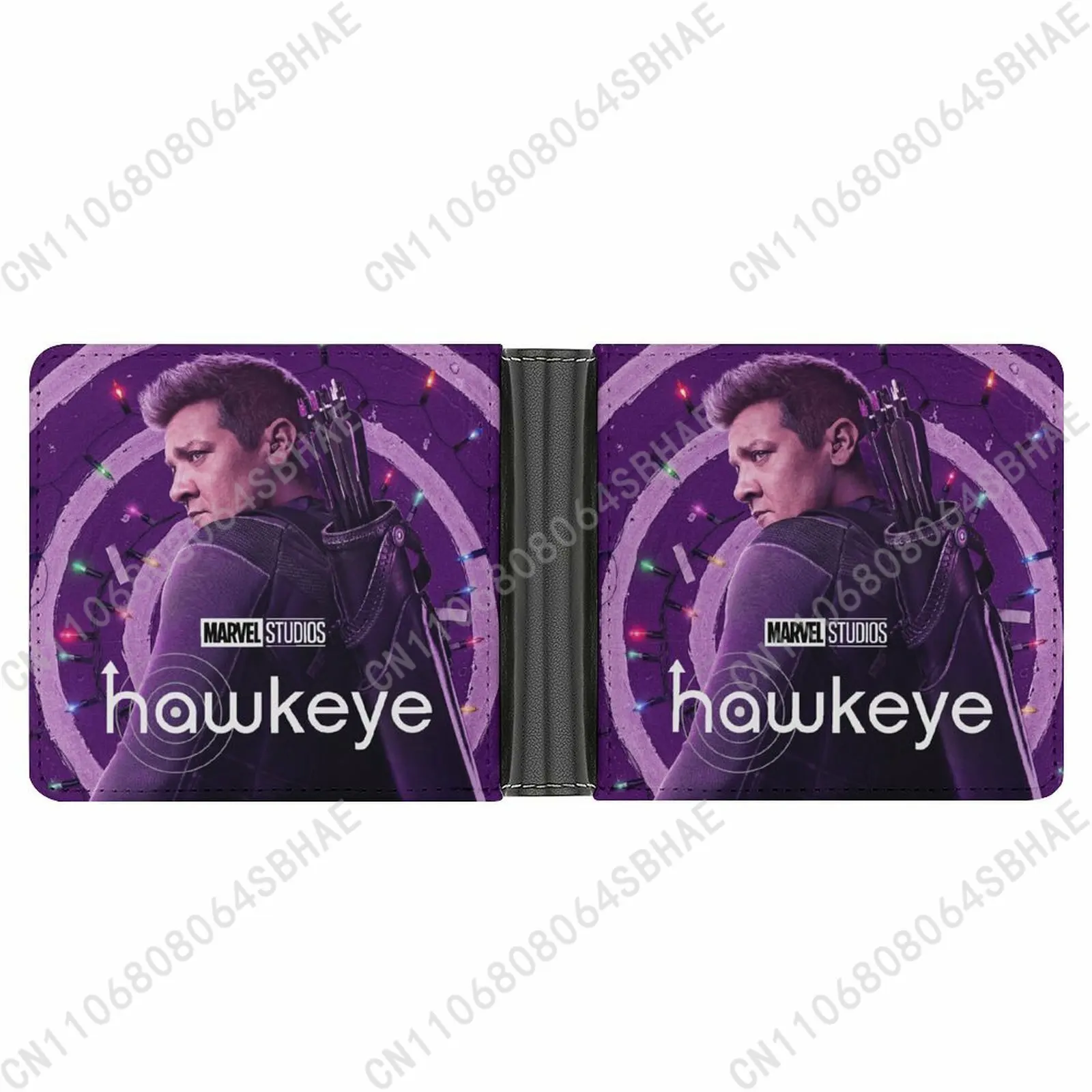 

Marvel Hawkeye Trendy Leather Wallet Teenage Male Woman Personalized Slim Credit Card Holder Small Purse Daily Use Cosplay