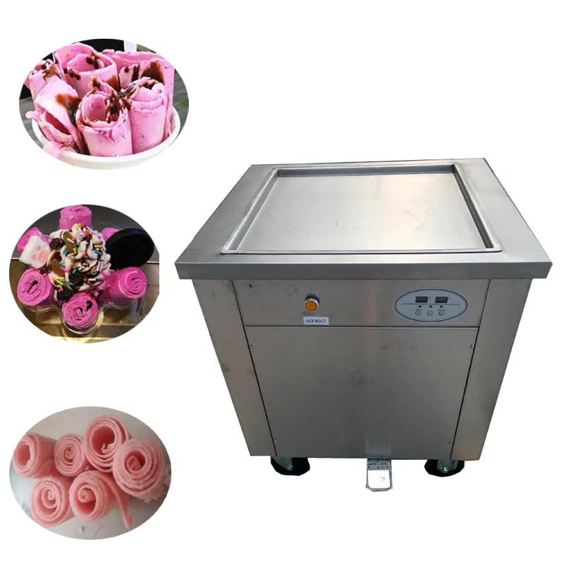 45cm Single Square Pan Ice Roll Machine Rolling Fried Ice Cream Machine Used in USA,Saudi Arabia,South Africa