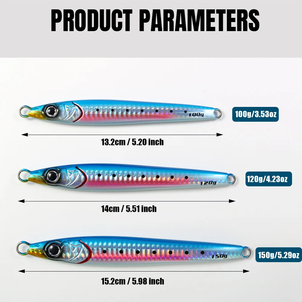 JIGGING PRO Coso Jig SL 100g 120g 150g Vertical Metal Jig Fast Sinking Glow Jigging Lure Saltwater Artificial Lures - view 2