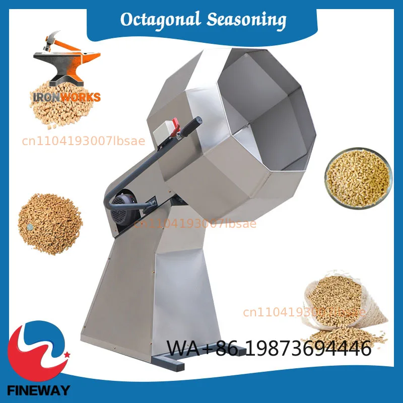 304 stainless steel octagonal seasoning machine, for French fries and chips automatic coating