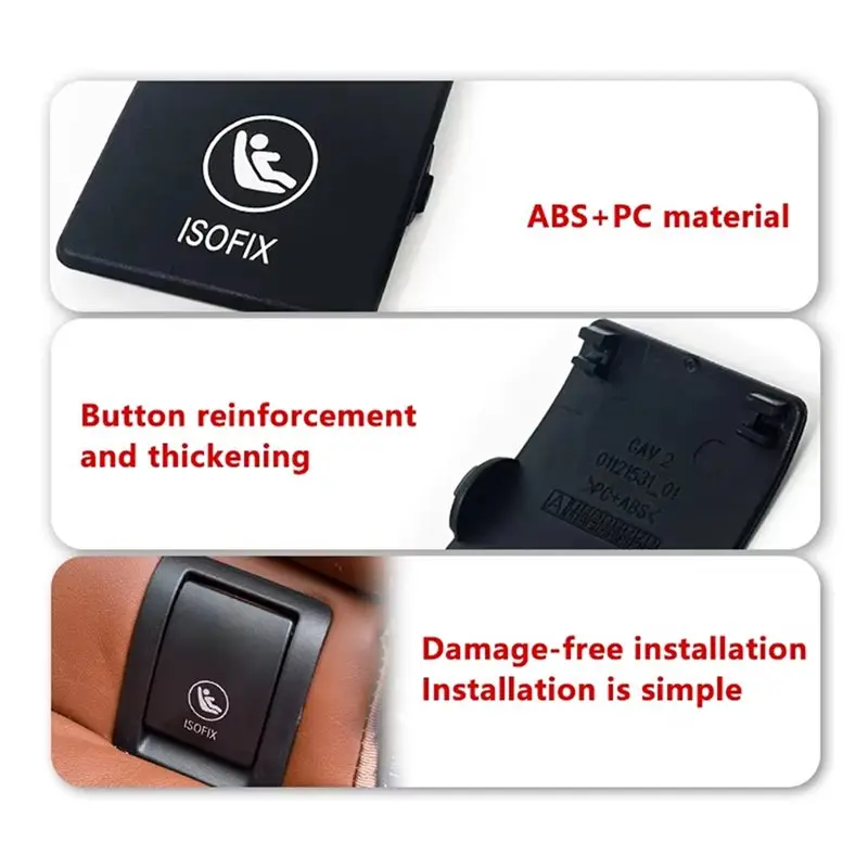 AB56-Car Rear Child Seat Fixing Isofix Cover Child Restraint Seat Cover For BMW X7 G07 Plate Anchor Safety Belt Caps