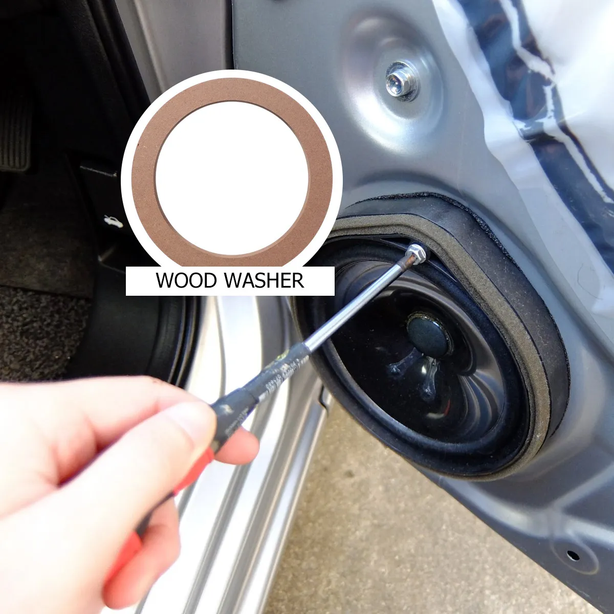 2Pcs 6.5 Inch Wooden Speaker Shock-Proof Pad for Car Door Panel Protection Reduce Vibration Prevent Wave Cancellation Car