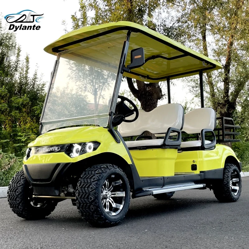 

New Energy Vehicle With Rear Cargo Box 12 Inch Electric Off-Road Vehicle New 4-Seater Electric Golf Cart With Solar Panels