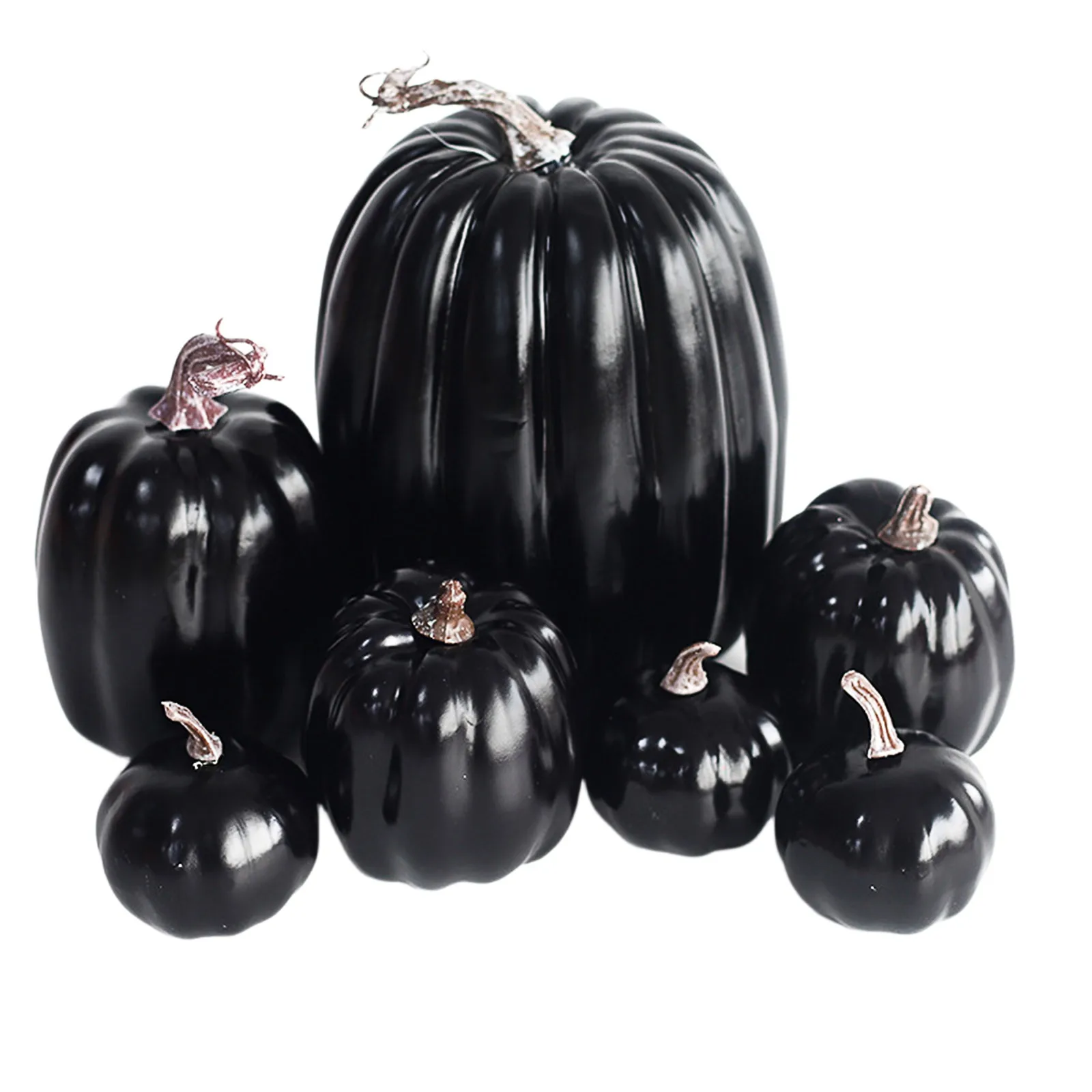 Outdoor Halloween Decor Foam Pumpkins for Spooky Yard Display with Different Sizes Shimmering Design DIY Halloween Decor