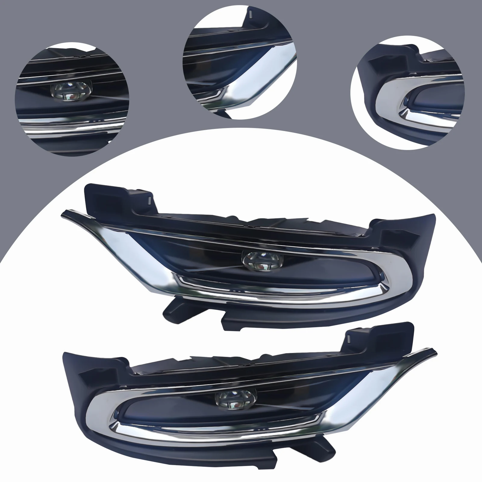 

1 Pair LED Chrome Fog Lights Driver Passenger W/ Switch For 2015-2021 Chrysler 300