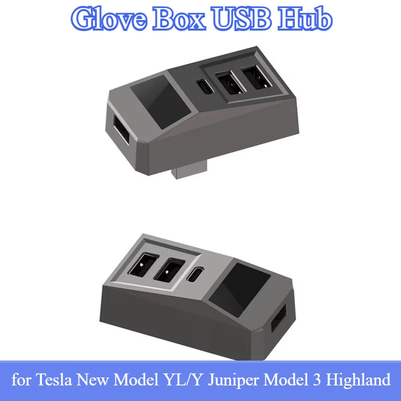 for Tesla New Model YL/Y Juniper Model 3 Highland 2025 2026 Glove Box USB Expansion Dock USB Extension Hub Adapter Car Accessori