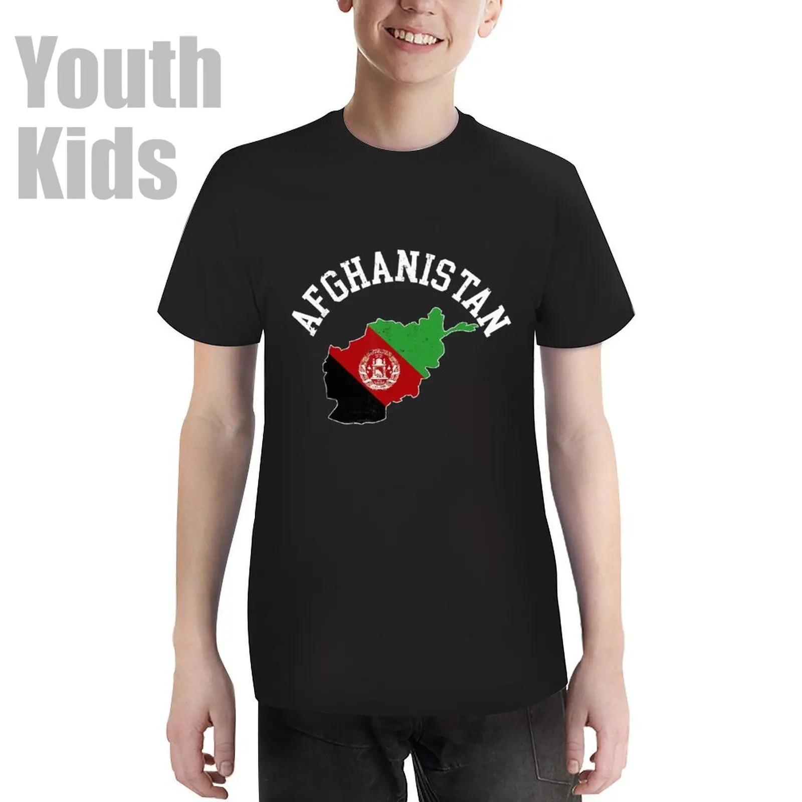 Youth Boy/Girl Afghanistan Flag Afghan T-shirt Kids Tshirt Tee 100% Cotton T Shirt O-neck Short Sleeve Children Clothes