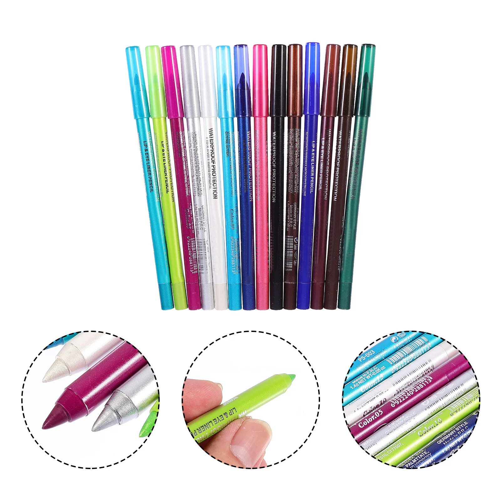

14pcs Eyeliner Pencil Set Long-Lasting Waterproof Eye Liner Drawing Tool For Women Makeup Accessories Cosmetics Pencil