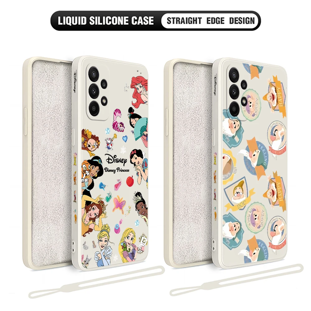 Etui Disney Princess Dwarfs do Huawei P50 P40 P30 P20 Nova 9 9SE 8 8i Mate 40 30 20 Pro Lite P Smart 2021 Pokrowiec z paskiem na rękę