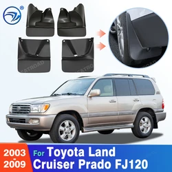 Custom Fit 4PCS Mud Flaps for Toyota Land Cruiser Prado FJ120 2003-2009 No Drilling Splash Guards Car Fender Accessories