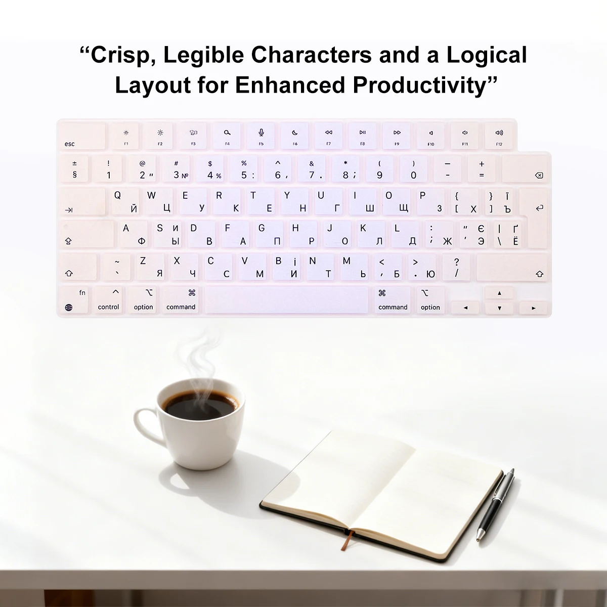 Multilingual Twilight Lavender EU Keyboard Cover For MacBook Air 13.6