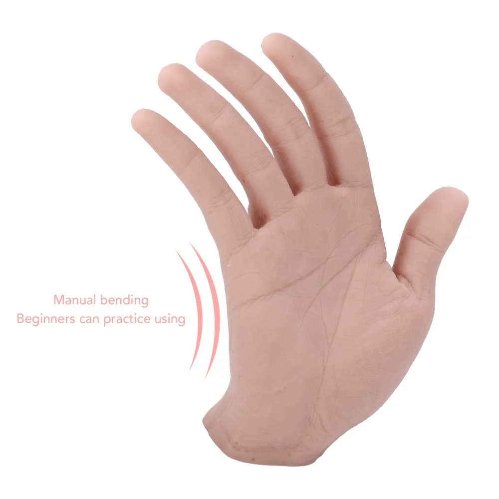 Practice Silicone Practice Hand Life Size Flexible Silicone Male Hand Model Reusable Hand Model Beginners