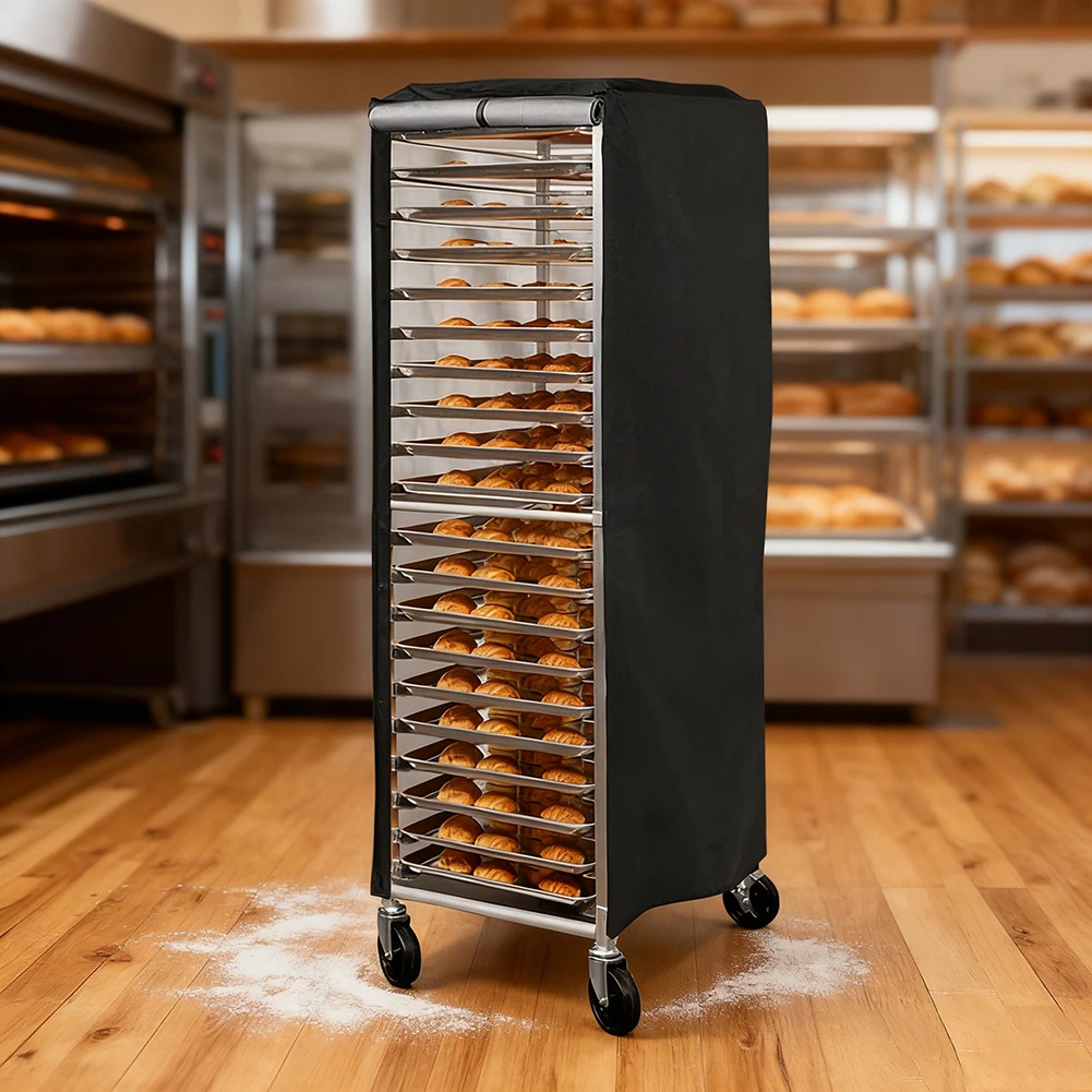 Waterproof Bread Baking Holder Dust Cover 420D Polyester with Window Ventilation and Zipper Seal for Commercial Use