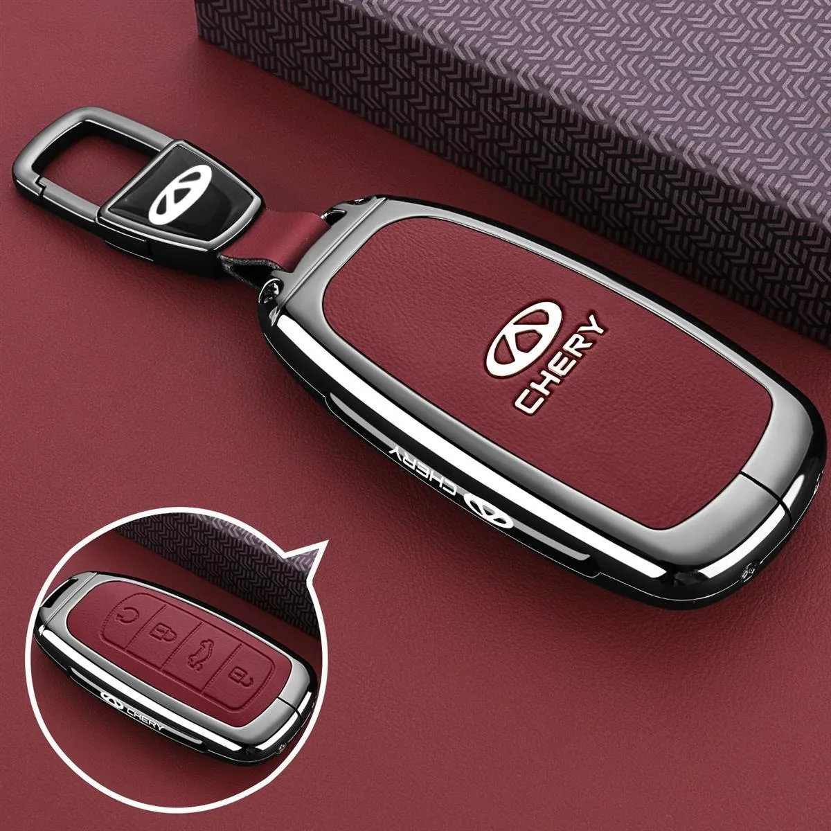 Zinc Alloy Car Key Case for Chery Tiggo 7 Pro 8 9 2025 2026 Keychain Remote Cover Bag Shell Housing Ring Holder Fob Accessories