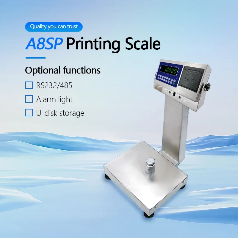 A8SP 0-30KG Hot Sale Weighing small size Fish Seafood  Bluetooth Waterproof Scale Printing Scale Platform industry Scale