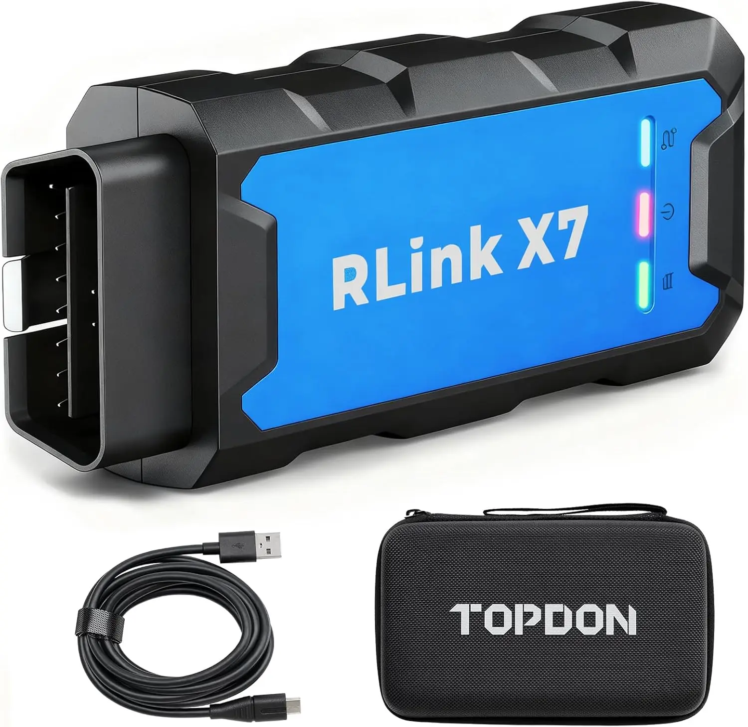 TOPDON RLink X7: J2534 VCI Pass-Thru Diagnostic Tool, Support CAN-FD/DoIP/D-PDU, OEM Functions for 8 Brands