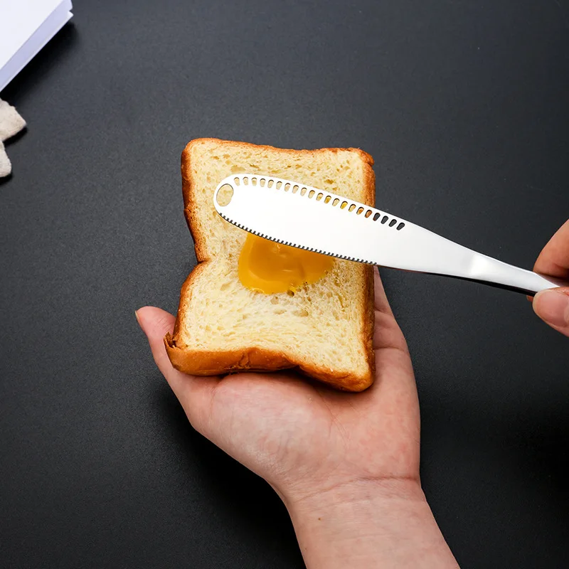 1pc Stainless Steel Butter Knife Tableware Cheese with Holes Spread Cream Knife Bread Jam Cheese Butter Knife