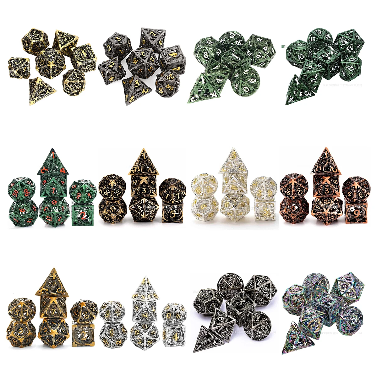 

Металлические кости Cthulhu для дракона, Подземелья и Драконы, бегунок, настольная игра, многосторонние цифровые цветные кости, оптовая продажа D20 Side