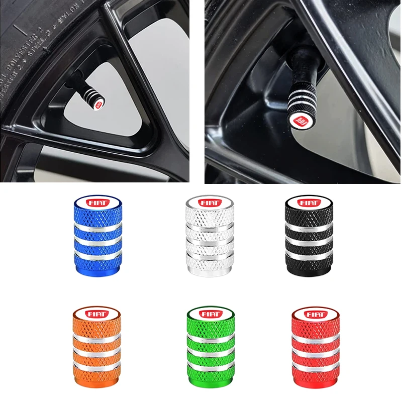 

4pcs New Metal Tire Valve Caps Car Tyre Dust Covers Accessories For FIAT Abarth 500 Panda Bravo Punto Tipo Linea Ducato Freemont