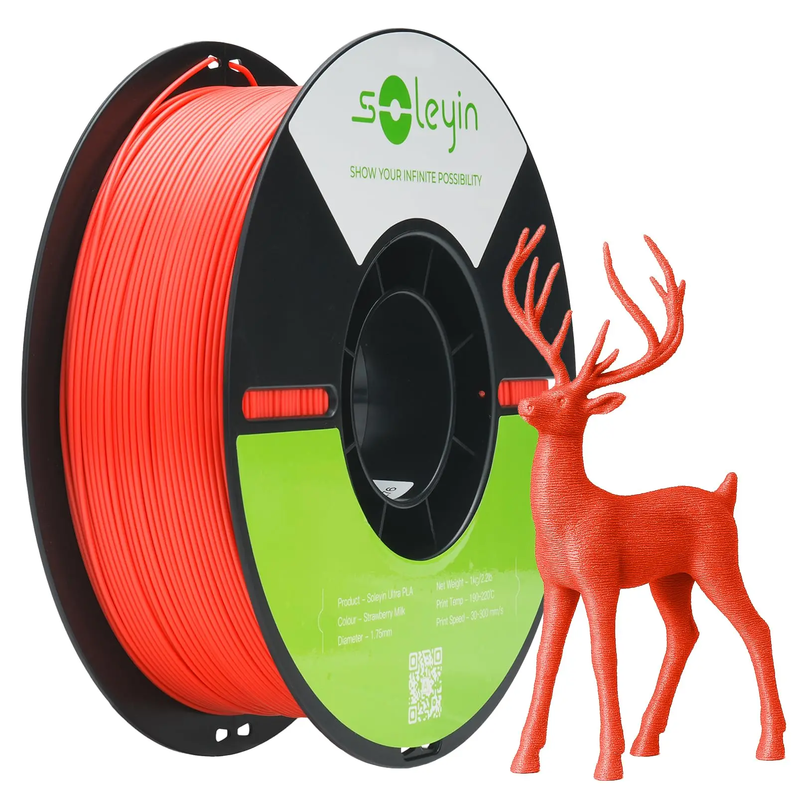 Für DIY Creality Soleyin Ultra PLA 3D-Drucker Filament 1,75mm 1KG 3D-Druck Verbrauchsmaterial Rot Hochgeschwindigkeitsdruck