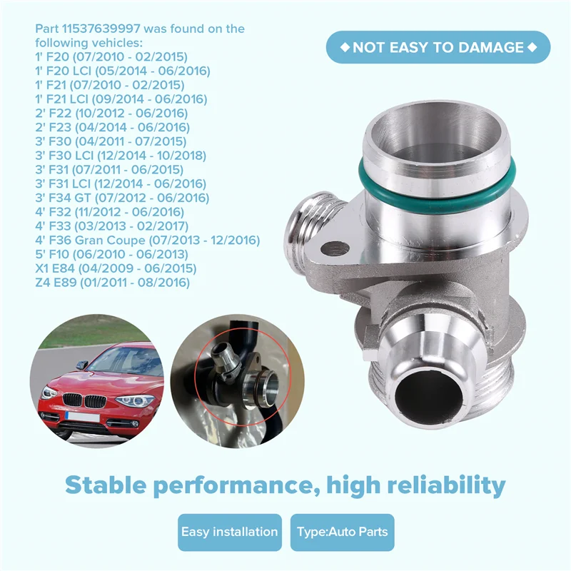 

For BMW F20 F30 F10 N20 Car Coolant Hose Upgraded Aluminum Connector 11537639997