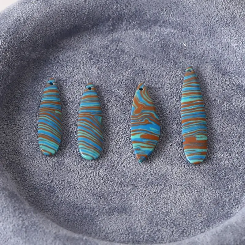 

4 шт., подвески ручной работы из радужной яшмы и капли, подвески из натурального камня, ювелирные аксессуары для изготовления 29x7x2-37x8x2 мм-31 г