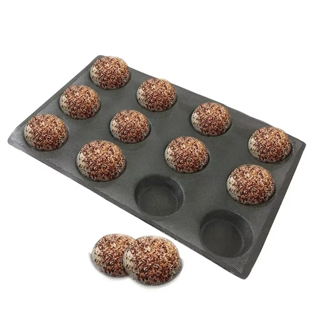 Silicone Mesh Perforated Bread Forms Non-Stick Baking Sheets Hamburger Molds Bun Mould Tray Franch Bread Pan