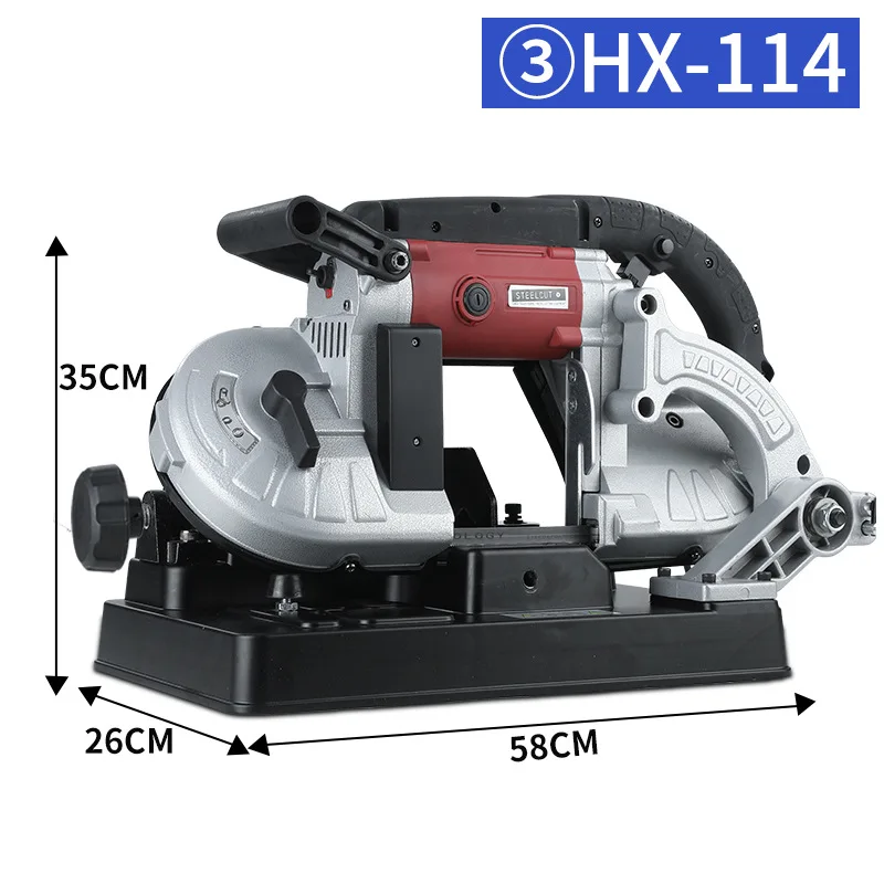 

220V 710W Portable 45 Degree Angle Cutting Machine Multifunctional Tube Steel Cutting Band Saw Machine Power Tools