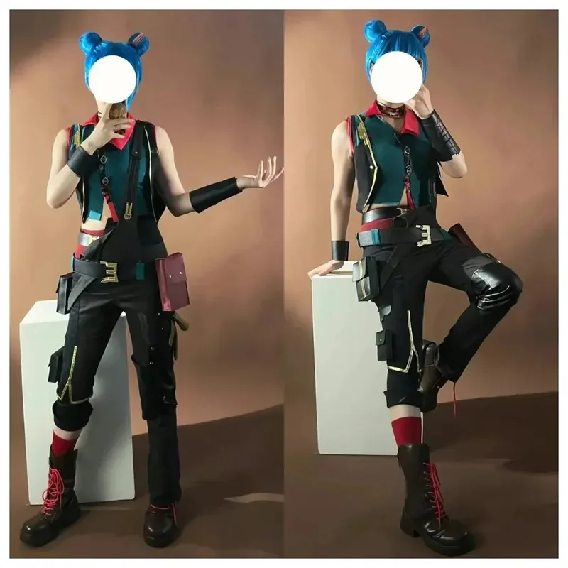 

Jinx Powder Arcane 2: Baobao Cosplay Costume Woman Game Vest Pants Outfit Halloween Suit Custom Size