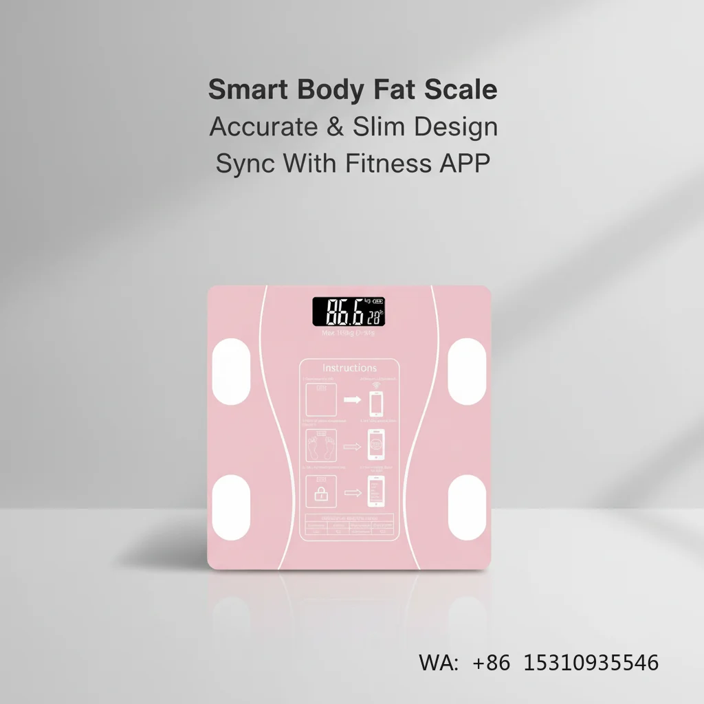 Bathroom Digital Body Fat Scale with Tempered Glass Battery Powered BMI & Body Fat Analyzer
