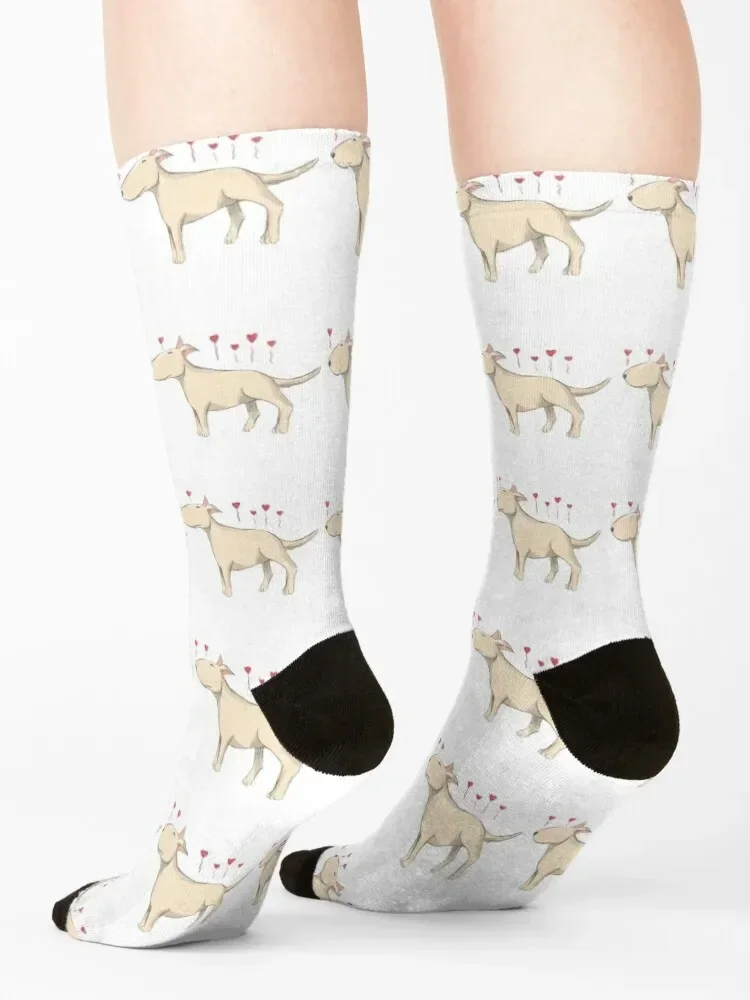 Bull terriers - desbordando con amor Calcetines con estampado set Calcetines de fútbol para hombre y mujer