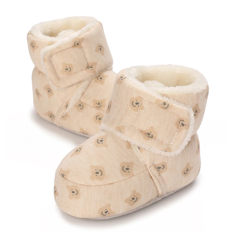 Winter-Baumwollschuhe für Neugeborene 0-1 Jahr Alte Jungen und Mädchen Baby Cartoon Teddybär mit Plüsch Warme Laufstiefel – Detail 11