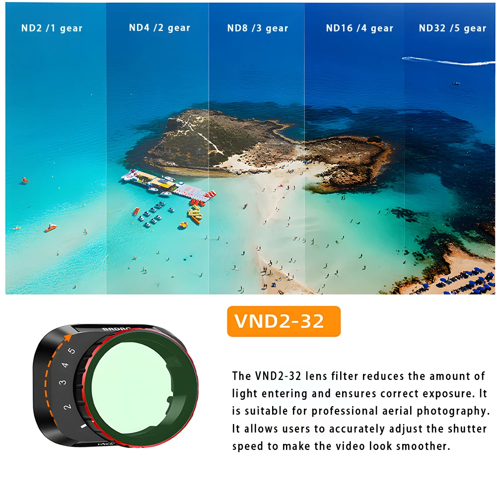 Variable ND Filters Kit for Dji Mini 4 Pro Drone Accessories Adjustable ND Lens Filter (2-5/6-9 stops) VND Filter For Mini 4 Pro