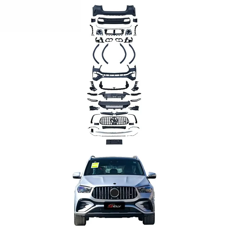 

Bumper for 20-24 Benz GLE Upgrade 2024 GLE53 High Quality Car Bumper Front Bumper Grille Fender Diffuser With Exhaust Pipe