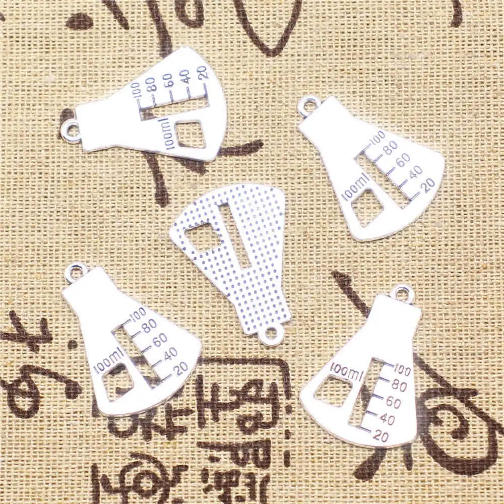 Vintage Jewelry Children Diy Charms Measuring Cup Antique Silver Color Men Pendant 20x27mm 5pcs