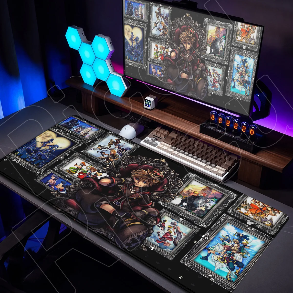 Rutschfeste Laptop-Schreibtischunterlage für Studenten, K-kingdom H-hearts Anime-Mauspad, Großes E-Sport-Gamer-Schreibtischteppich, PC-Zubehör – Detail 14