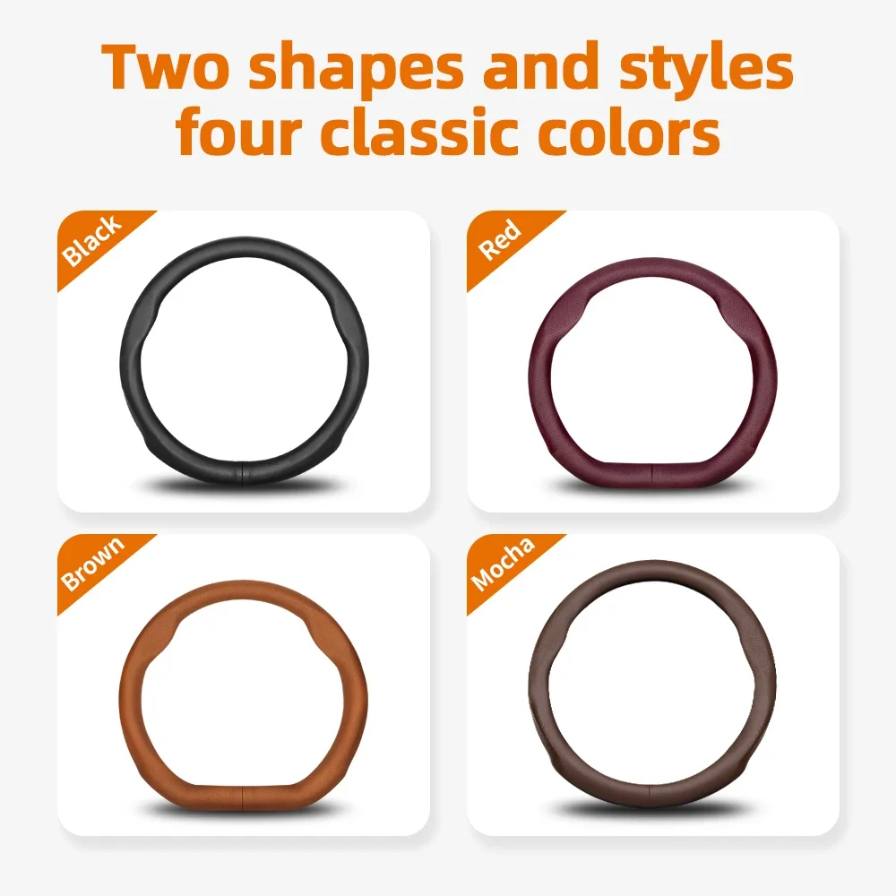 For Volkswagen Round D-Shaped Steering Wheel Cover VW Polo Golf 4 5 6 7 Up Gol Passat B8 B7 CC Touran Tiguan T-Roc Touareg ID3