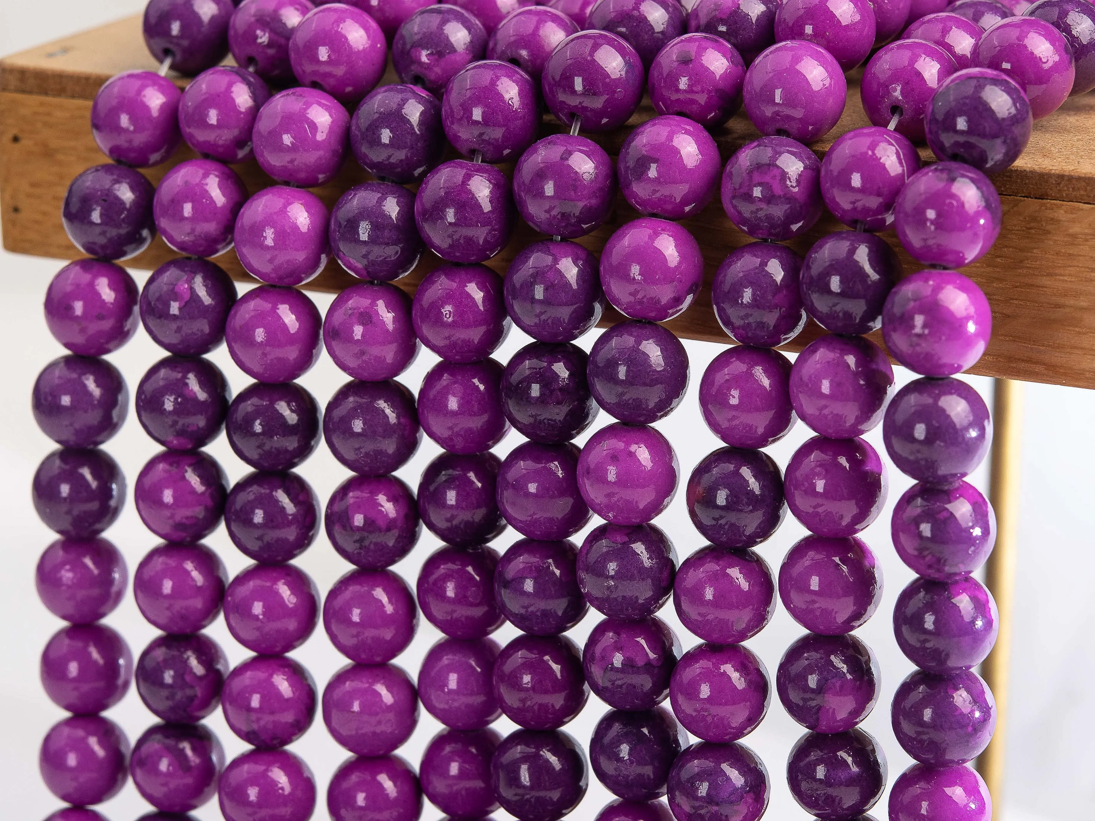 Sugilite Purple Rain Flower Jades Loose Beads Round Shape Size Options 4/6/8/10/12mm for Jewelry Making